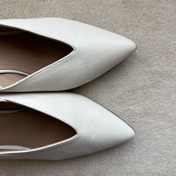 Lewit Marta Cream Leather Slingback Pump Women EU 36.5 US 6 Classic Pointed Toe - Picture 9 of 14